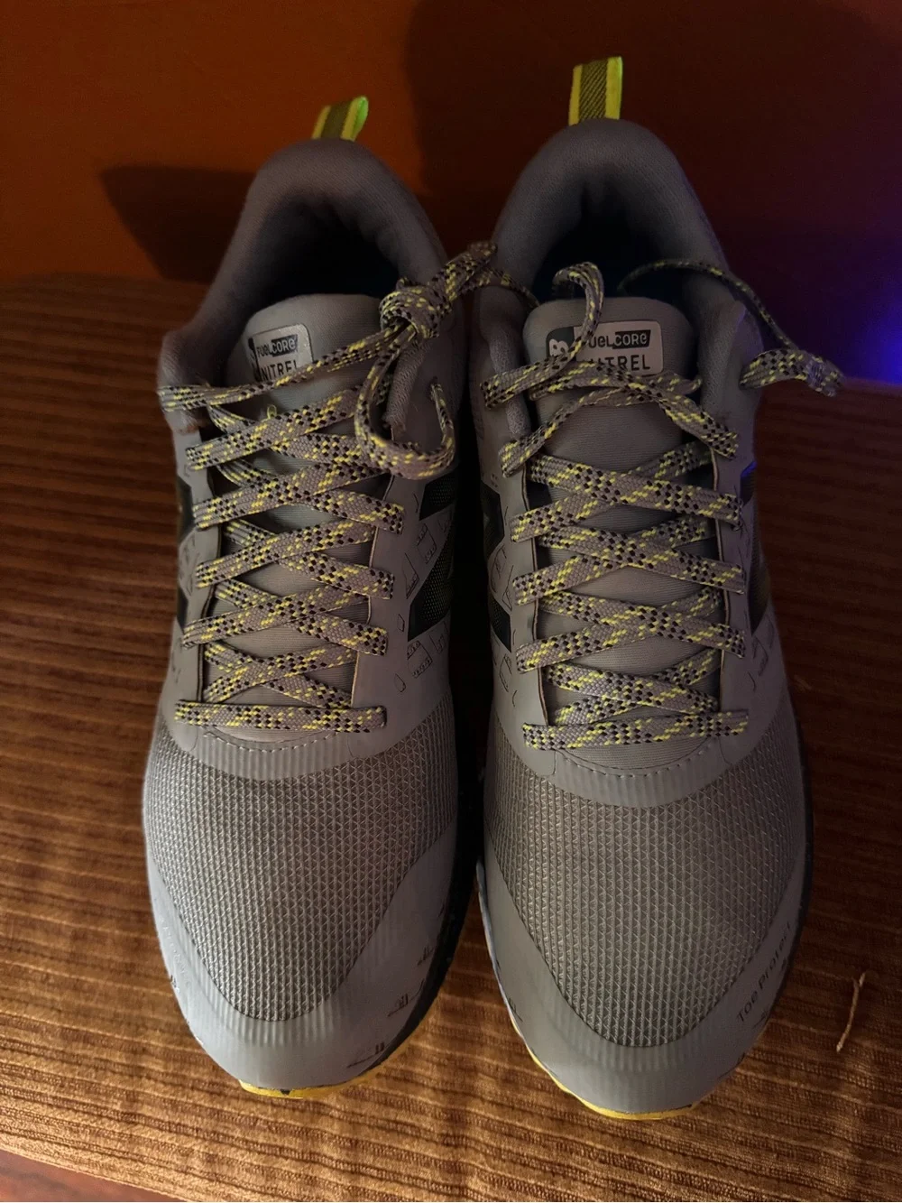New Balance Men’s Gray and Yellow Trail Running Shoes